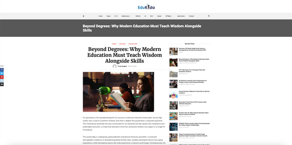 Beyond Degrees: Why Modern Education Must Teach Wisdom Alongside Skills